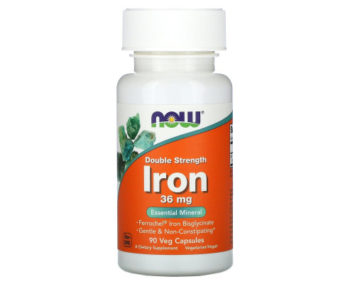 Залізо Now Foods (Iron) 36 мг 90 рослинних капсул