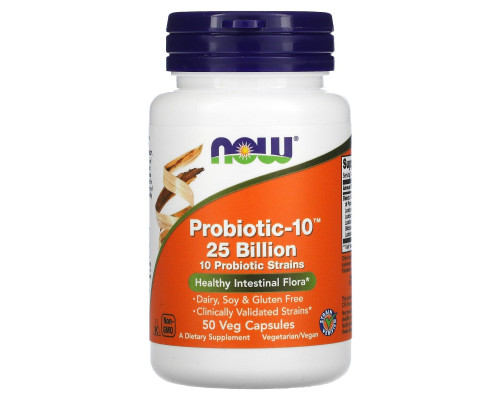 Пробіотики Now Foods (Probiotic-10) 25 млрд 50 капсул