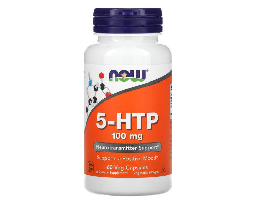 5-Гідрокситриптофан Now Foods (5-HTP) 100 мг, 60 вегетаріанських капсул