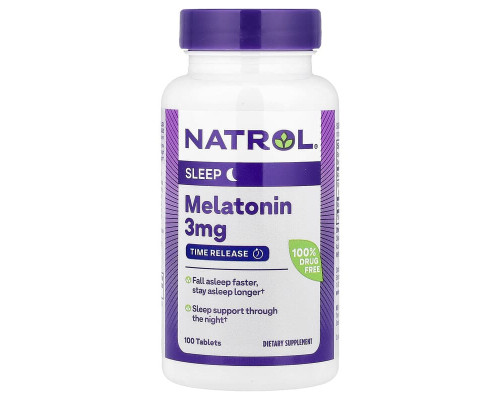 Мелатонін поступового вивільнення Natrol 3 мг, 100 таблеток