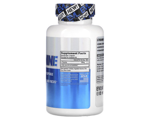 L-Теанін EVLution Nutrition 200 мг, 60 веганських капсул