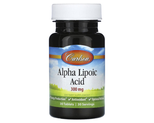 Альфа-ліпоєва кислота Carlson (Alpha-Lipoic Acid) 300 мг 30 таблеток