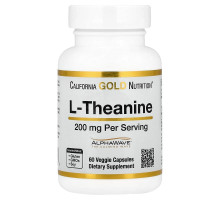 Теанін California Gold Nutrition (L-Theanine AlphaWave) 200 мг 60 вегетаріанських капсул