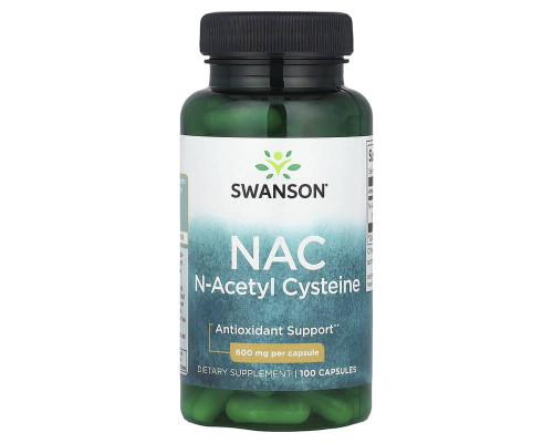 Ацетилцистеїн NAC Swanson 600 мг, 100 капсул