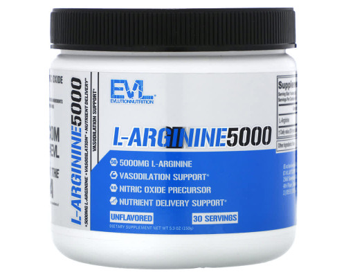 L-Аргінін 5000 EVLution Nutrition 150 г, 30 порцій (без смаку)