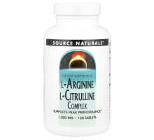 Коплекс L-Аргініну та L-Цитруліну Source Naturals 1000 мг, 120 таблеток