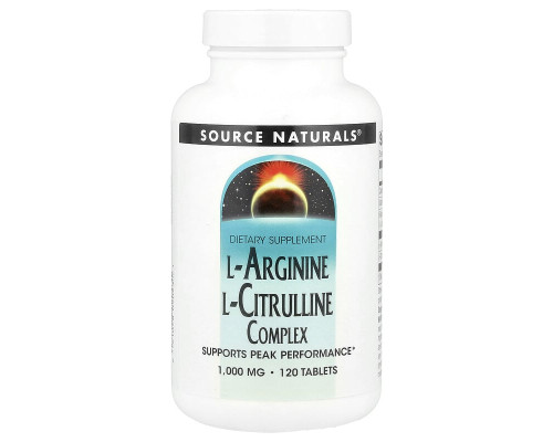 Коплекс L-Аргініну та L-Цитруліну Source Naturals 1000 мг, 120 таблеток