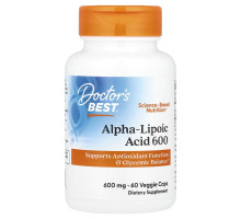 Альфа-ліпоєва кислота Doctor's Best 600 мг, 60 веганських капсул
