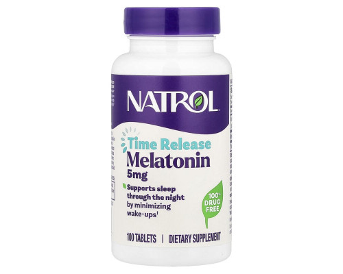 Мелатонін повільного вивільнення Natrol (Melatonin) 5 мг 100 таблеток