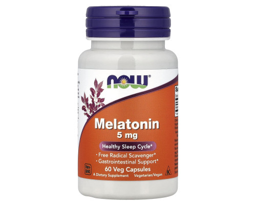 Мелатонін Now Foods (Melatonin) 5 мг 60 капсул