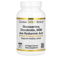 Глюкозамін, Хондроітин, МСМ і Гіалуронова кислота California Gold Nutrition 120 вегетаріанських капсул