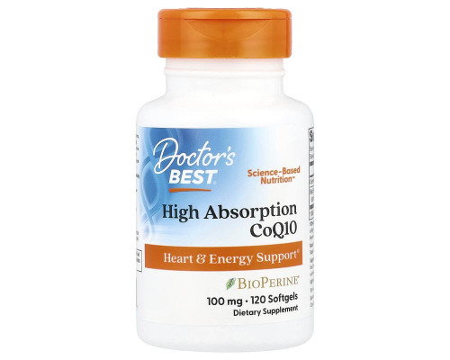 Коензим Q10 з високим ступенем засвоєння Doctor's Best 100 мг, 120 капсул