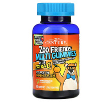 Мультивітаміни Zoo Friends з вітаміном С 21st Century 60 жувальних таблеток зі смаком натуральних фруктів