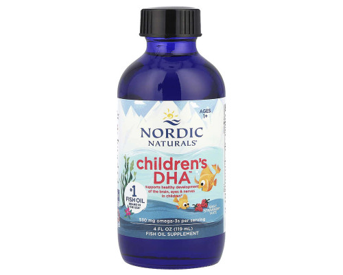 ДГК для дітей від 1 до 6 років Nordic Naturals 530 мг, 119 мл зі смаком полуниці