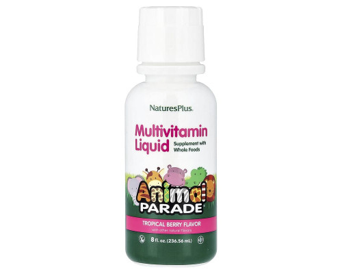 Мультивітамінний комплекс для дітей NaturesPlus Animal Parade 236,56 мл – зі смаком тропічних ягід