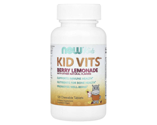 Вітаміни для дітей зі смаком ягід Now Foods (Kid Vits) 120 жувальних таблеток