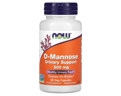 Д-Маноза NOW Foods 500 мг, 60 рослинних капсул