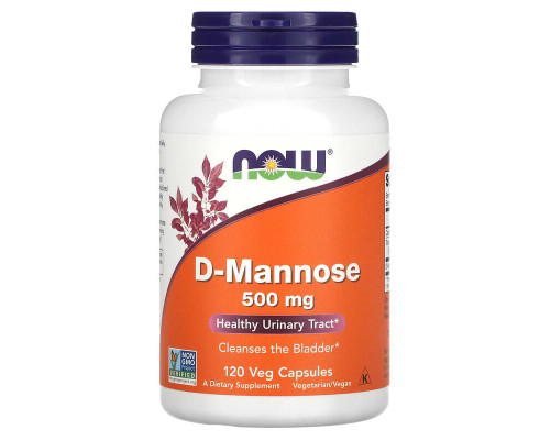 Д-Маноза NOW Foods 500 мг, 120 рослинних капсул