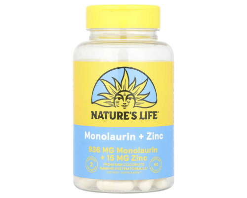 Монолаурин з Цинком Nature's Life 90 капсул