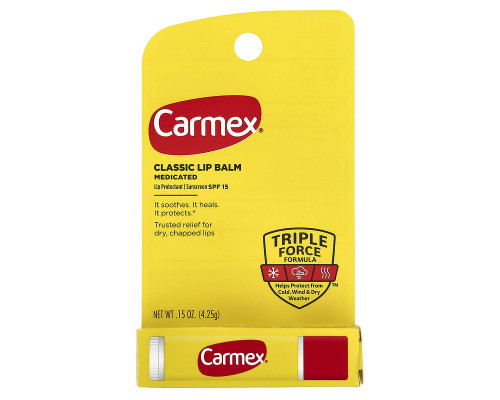 Класичний бальзам для губ, лікувальний, SPF 15 Carmex, 4,25 г