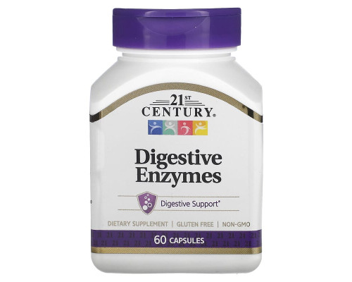 Травні ферменти 21st Century (Digestive Enzymes) 60 капсул
