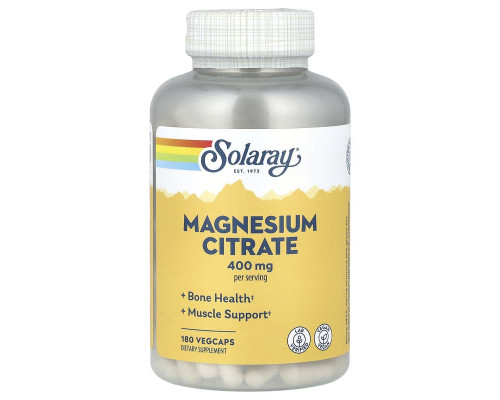 Цитрат магнію Solaray (Magnesium Citrate) 400 мг 180 капсул