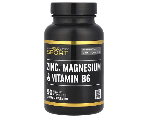 Цинк Магній та Вітамін В6 California Gold Nutrition Sport 90 вегетаріанських капсул