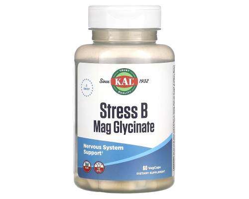 Вітаміни групи В і Магній Гліцинат «Stress B Mag Glycinate» KAL 60 веганських капсул