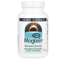 Магній L-Треонат Source Naturals (Magtein) 667 мг, 90 капсул