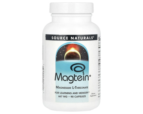Магній L-Треонат Source Naturals (Magtein) 667 мг, 90 капсул