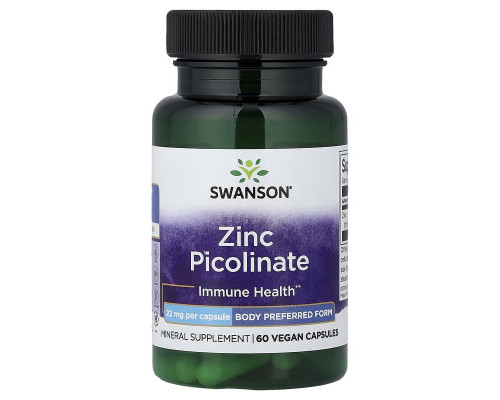 Цинк Піколінат Swanson (Zinc Picolinate) 22 мг 60 капсул