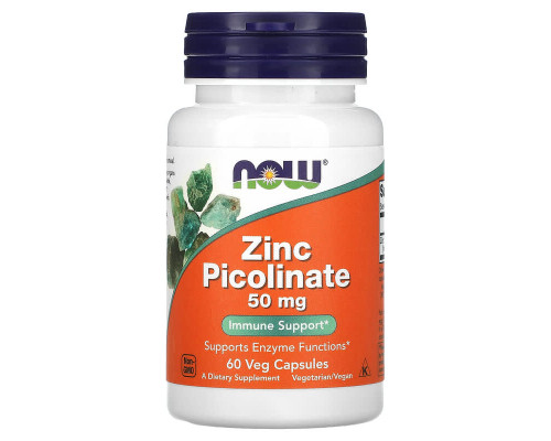 Піколінат цинку Now Foods (Zinc Picolinate) 50 мг 60 рослинних капсул