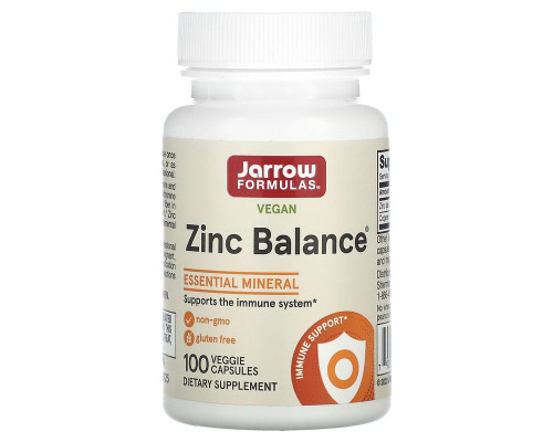 Цинк Баланс + Мідь Jarrow Formulas (Zinc Balance) 100 рослинних капсул