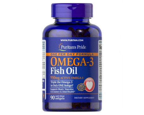Риб'ячий жир Омега-3 Puritan's Pride (Triple Strength Omega-3 Fish Oil) 950 мг 90 капсул