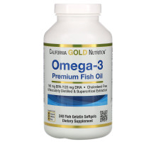 Омега-3 риб'ячий жир преміум-класу California Gold Nutrition (Omega-3 Premium Fish Oil) 240 капсул