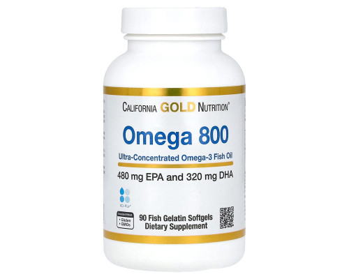 Омега-800 ультраконцентрований риб’ячий жир з омега-3 California Gold Nutrition 1000 мг 90 капсул
