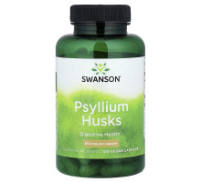 Лушпиння подорожника Swanson (Psyllium Husk) 610 мг, 100 вегетаріанських капсул