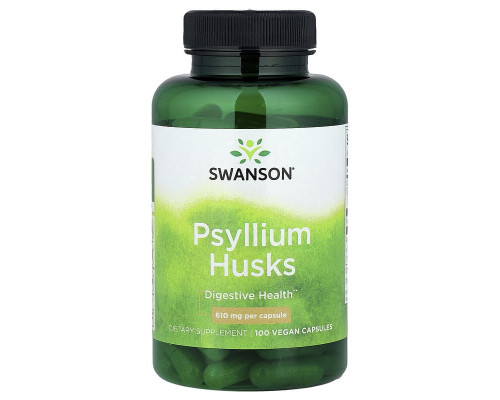 Лушпиння подорожника Swanson (Psyllium Husk) 610 мг, 100 вегетаріанських капсул