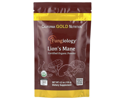 Їжовик гребінчастий у порошку California Gold Nutrition (Lion's Mane), 120 г