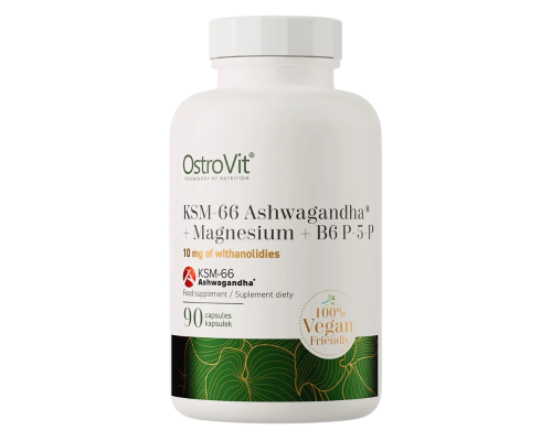 KSM-66 Ашваганда + Магній + В6 P-5-P OstroVit 90 капсул