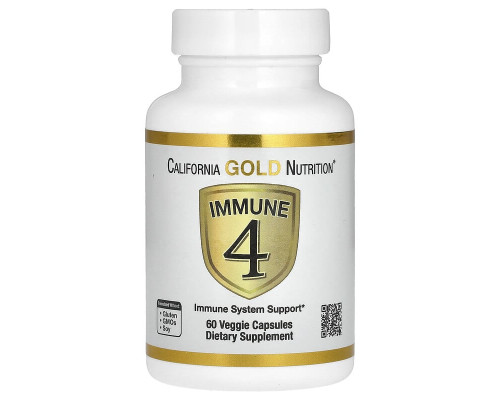 Засіб для зміцнення імунітету Immune 4 California Gold Nutrition, 60 вегетаріанських капсул