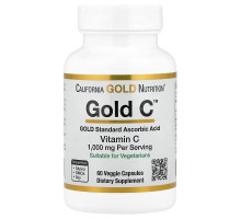 Вітамін С класу USP California Gold Nutrition (Gold C) 1000 мг, 60 вегетаріанських капсул