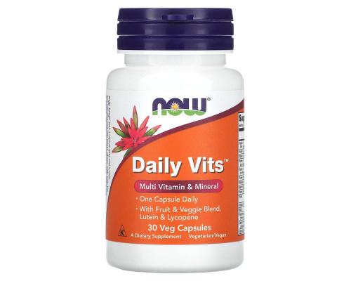 Мультивітаміни і мінерали Now Foods (Daily Vits) 30 вегетаріанських капсул