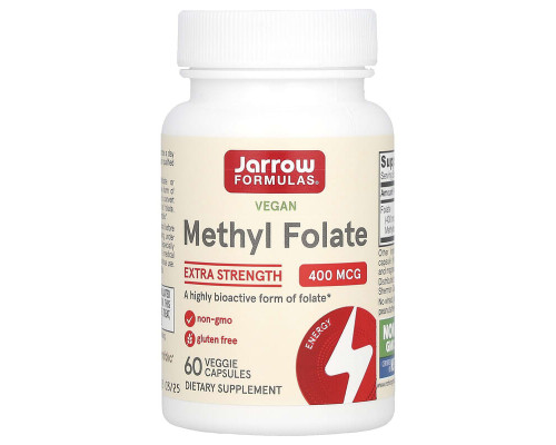 Метилфолат посиленої дії (Methyl Folate) Jarrow Formulas 400 мкг, 60 вегетаріанських капсул