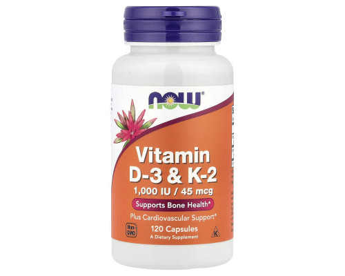 Вітаміни D3 та K2 Now Foods 120 рослинних капсул