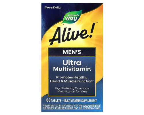 Ультрамультивітаміни для чоловіків Alive! Nature's Way 60 таблеток