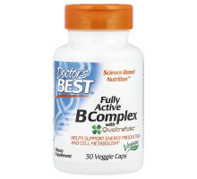 Комплекс активних витаминів групи B з Quatrefolic Doctor's Best 30 вегетаріанських капсул
