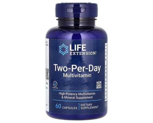Мультивітаміни для прийому двічі на день, Two-Per-Day Life Extension, 60 капсул