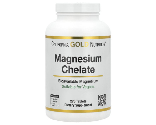 Хелат Магнію з кальцієм California Gold Nutrition 270 таблеток