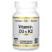 California Gold Nutrition, вітаміни D3 і К2, 60 рослинних капсул